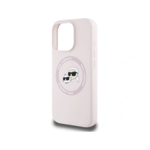 Hurtownia GSM - Karl Lagerfeld Capete Duble din Silicon și Cerc MagSafe Apple iPhone 16 Pro Max roz - KLD21964 - {ean13} - Hurt