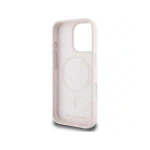 Hurtownia GSM - Karl Lagerfeld Capete Duble din Silicon și Cerc MagSafe Apple iPhone 16 Pro Max roz - KLD21964 - {ean13} - Hurt