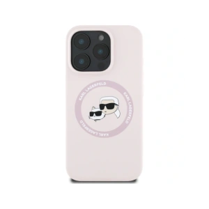 Hurtownia GSM - Karl Lagerfeld Silikonové dvojité hlavy a kruh MagSafe Apple iPhone 16 Pro růžový - KLD21965 - {ean13} - Hurt