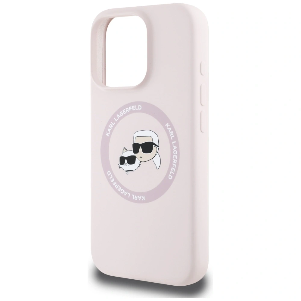 Hurtownia GSM - Karl Lagerfeld Silikonové dvojité hlavy a kruh MagSafe Apple iPhone 16 Pro růžový - KLD21965 - {ean13} - Hurt