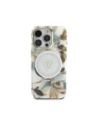 Hurtownia GSM - Guess Glitter květiny trojúhelníkové tlačítka MagSafe Apple iPhone 16 Pro bílý - GUE4411 - {ean13} - Hurt