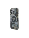 Hurtownia GSM - Guess Glitrové květiny trojúhelníkové tlačítka MagSafe Apple iPhone 16 Pro černý - GUE4412 - {ean13} - Hurt