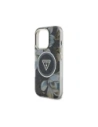Wholesale Guess Glitter Flowers Triangle Buttons MagSafe Apple iPhone 16 Pro black - GUE4412 - {ean13} - Hurt