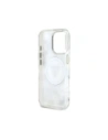 Wholesale Guess Glitter Flowers Triangle Buttons MagSafe Apple iPhone 16 Pro Max white - GUE4414 - {ean13} - Hurt