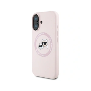 Hurtownia GSM - Karl Lagerfeld Capete Duble din Silicon și Cerc MagSafe Apple iPhone 16 roz - KLD21966 - {ean13} - Hurt