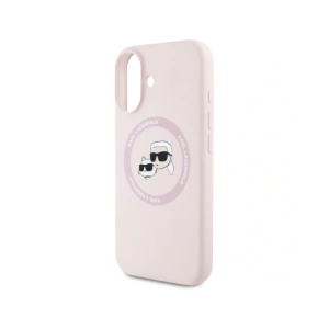 Hurtownia GSM - Karl Lagerfeld Capete Duble din Silicon și Cerc MagSafe Apple iPhone 16 roz - KLD21966 - {ean13} - Hurt
