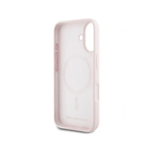 Hurtownia GSM - Karl Lagerfeld Capete Duble din Silicon și Cerc MagSafe Apple iPhone 16 roz - KLD21966 - {ean13} - Hurt