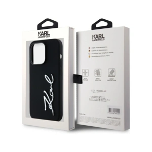 Hurtownia GSM - Karl Lagerfeld Logo din metal cu script din silicon Apple iPhone 14 Pro negru - KLD21967 - {ean13} - Hurt