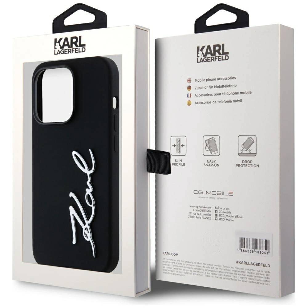 Hurtownia GSM - Karl Lagerfeld Silikon Metall Skript Logo Apple iPhone 14 Pro schwarz - KLD21967 - {ean13} - Hurt
