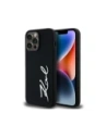 Karl Lagerfeld Silicone Metal Script Logo Apple iPhone 14 Pro Max black