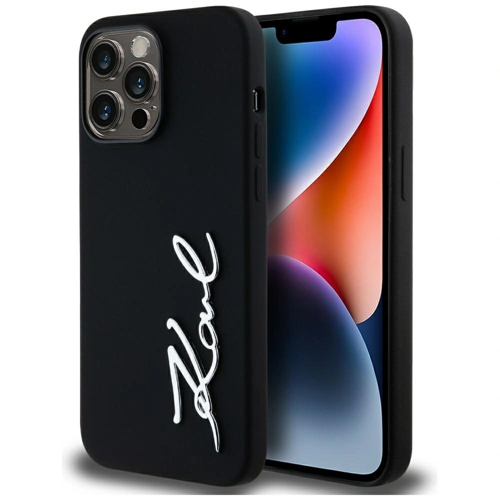 Hurtownia GSM - Etui Karl Lagerfeld Silicone Metal Script Logo do Apple iPhone 14 Pro Max czarny - KLD21968 - {ean13} - Hurt