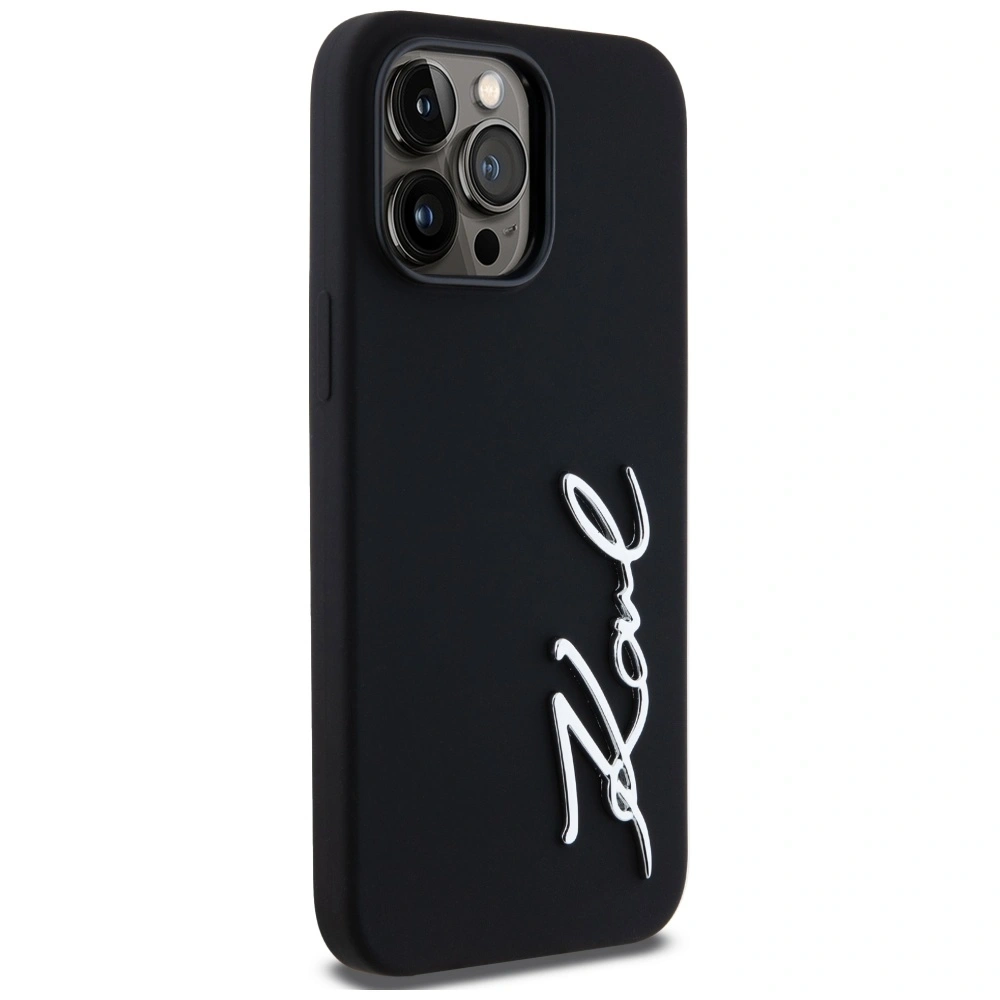 Hurtownia GSM - Etui Karl Lagerfeld Silicone Metal Script Logo do Apple iPhone 14 Pro Max czarny - KLD21968 - {ean13} - Hurt