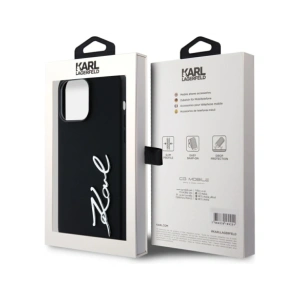 Hurtownia GSM - Karl Lagerfeld Logo din metal cu script din silicon Apple iPhone 14 Pro Max negru - KLD21968 - {ean13} - Hurt