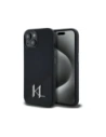 Karl Lagerfeld Silicone Shadow Metal Initial MagSafe Apple iPhone 15 black