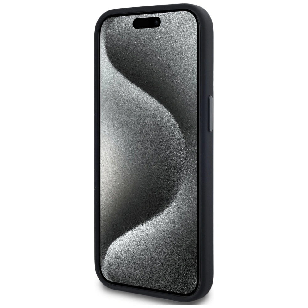 Wholesale Karl Lagerfeld Silicone Shadow Metal Initial MagSafe Apple iPhone 15 black - KLD21969 - {ean13} - Hurt