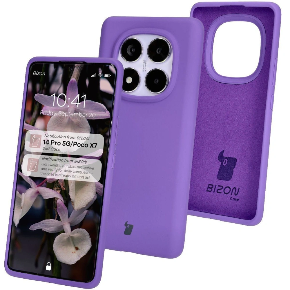 Hurtownia GSM - Silikonowe etui Bizon Soft Case do Xiaomi Redmi Note 14 Pro 5G / Poco X7 fioletowe - BIZ8644 - {ean13} - Hurt