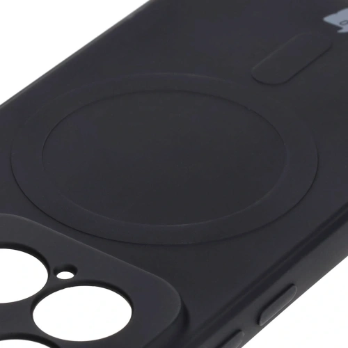 Silikonowe etui z pierścieniem magnetycznym Bizon Case Silicone Magnetic Sq do Xiaomi 15 czarne