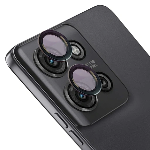 Szkło na aparat Bizon Glass Snap Lens do Motorola Moto G75 5G czarna ramka