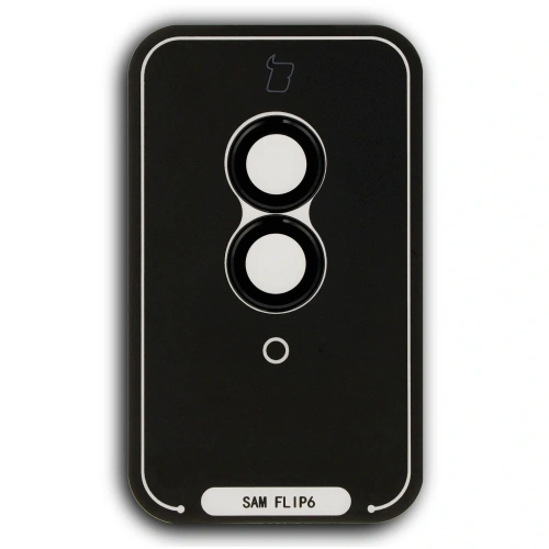 Szkło hartowane na aparat z aplikatorem Bizon Glass Snap Lens do Samsung Galaxy Z Flip6 / 7 FE czarna ramka