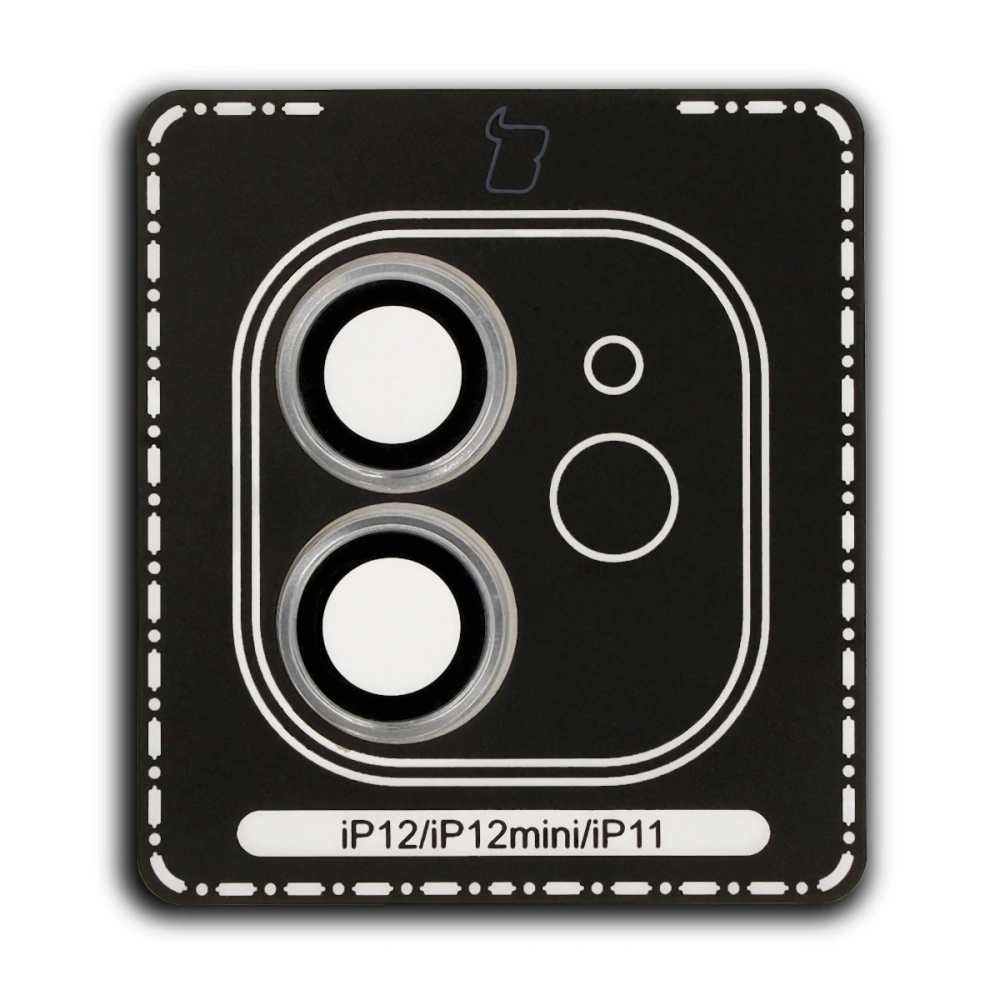 Hurtownia GSM - Szkło na aparat z aplikatorem Bizon Glass Snap Lens do Apple iPhone 12 / 12 Mini / 11 srebrna ramka - BIZ8666 - {ean13} - Hurt
