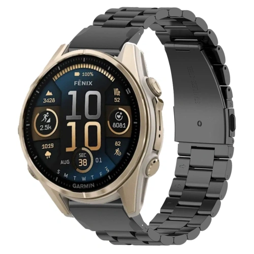 Pasek ze stali nierdzewnej Bizon Strap Watch Aura do Smartwatcha 20 mm czarny