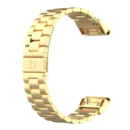 Pasek ze stali nierdzewnej Bizon Strap Watch Aura do Smartwatcha 20 mm złoty