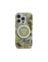 Hurtownia GSM - Guess Glitrové květiny trojúhelníkové tlačítka MagSafe Apple iPhone 16 Pro zelený - GUE4418 - {ean13} - Hurt