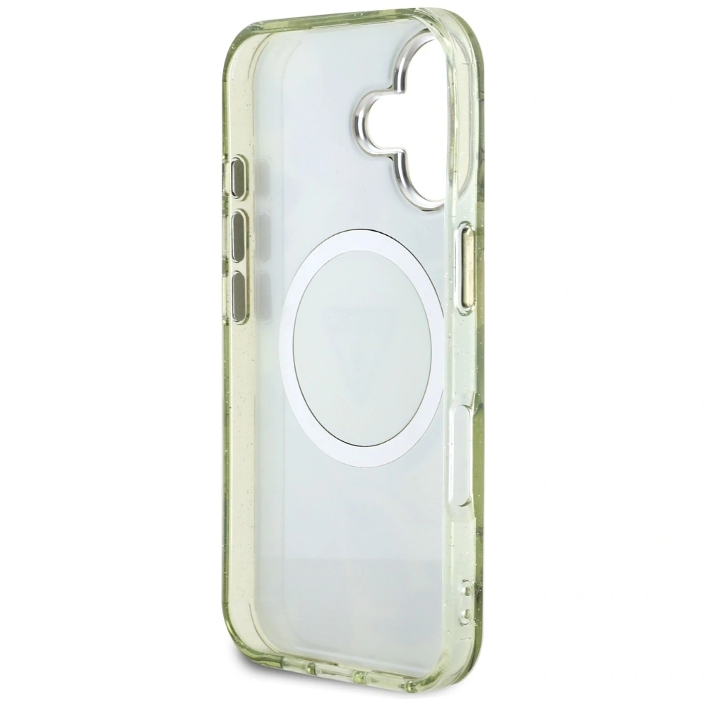 Hurtownia GSM - Guess Flori Strălucitoare Triunghi Butoane MagSafe Apple iPhone 16 verde - GUE4419 - {ean13} - Hurt