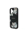 Wholesale Guess Grained Printed Flower Pattern MagSafe Apple iPhone 16 black - GUE4420 - {ean13} - Hurt