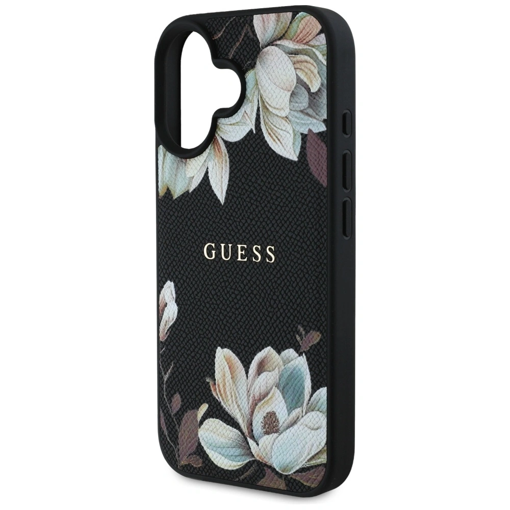 Hurtownia GSM - Etui Guess Grained Printed Flower Pattern MagSafe do Apple iPhone 16 czarny - GUE4420 - {ean13} - Hurt