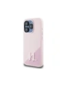 Wholesale Karl Lagerfeld Silicone Shadow Metal Initial MagSafe Apple iPhone 15 Pro pink - KLD21973 - {ean13} - Hurt