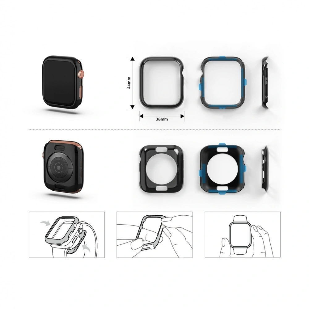 Hurtownia GSM - Nakládka Ringke Full Frame Styling Apple Watch 4/5/6/7/8/9/SE 44/45mm nerezová ocel Black AW4-44-72 - RGK1185BLK - {ean13} - Hurt