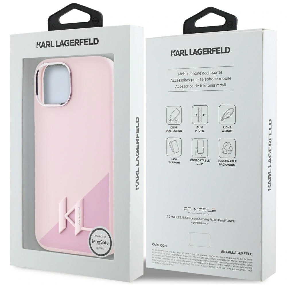 Hurtownia GSM - Karl Lagerfeld Silicon Shadow Metal Initial MagSafe Apple iPhone 15 roz - KLD21974 - {ean13} - Hurt
