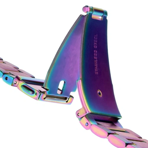 Pasek ze stali nierdzewnej Bizon Strap Watch Aura do Smartwatcha 20 mm tęczowy