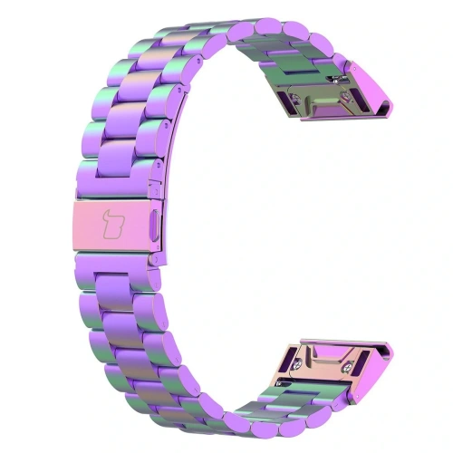 Pasek ze stali nierdzewnej Bizon Strap Watch Aura do Smartwatcha 20 mm tęczowy