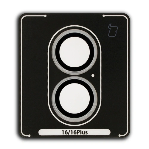 Szkło na aparat z aplikatorem Bizon Glass Snap Lens do Apple iPhone 16 / 16 Plus srebrna ramka