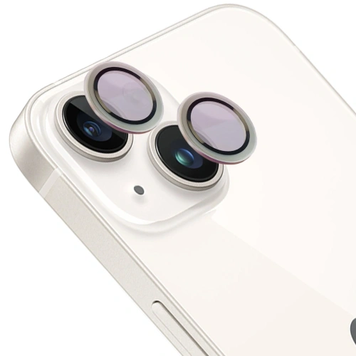 Szkło na aparat z aplikatorem Bizon Glass Snap Lens do Apple iPhone 14 / 14 Plus srebrna ramka