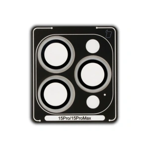 Hurtownia GSM - Szkło na aparat z aplikatorem Bizon Glass Snap Lens do Apple iPhone 15 Pro / 15 Pro Max srebrna ramka - BIZ8673 - {ean13} - Hurt