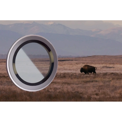 Szkło na aparat z aplikatorem Bizon Glass Snap Lens do Apple iPhone 15 Pro / 15 Pro Max srebrna ramka