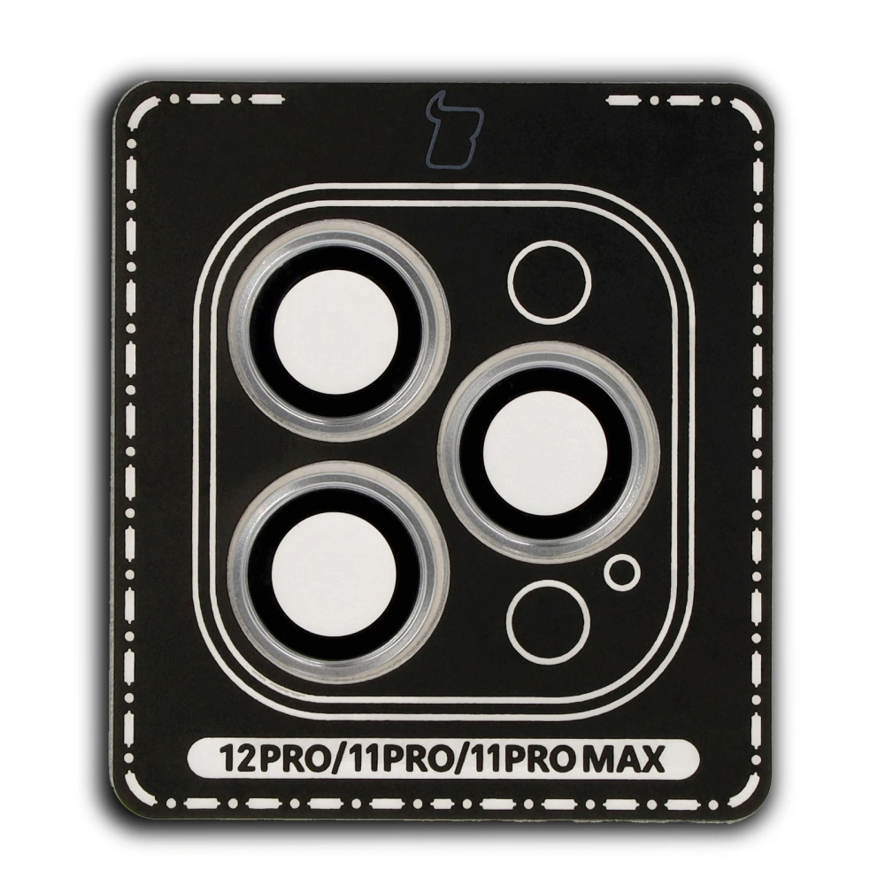 Hurtownia GSM - Szkło na aparat z aplikatorem Bizon Glass Snap Lens do Apple iPhone 12 Pro / 11 Pro / 11 Pro Max srebrna ramka - BIZ8675 - {ean13} - Hurt