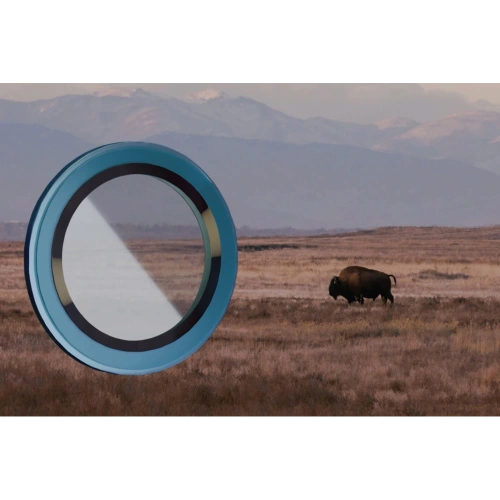 Szkło na aparat z aplikatorem Bizon Glass Snap Lens do Apple iPhone 12 Pro Max morska ramka