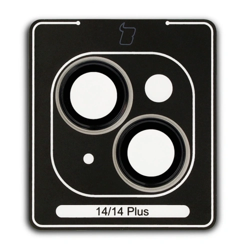 Szkło na aparat z aplikatorem Bizon Glass Snap Lens do Apple iPhone 14 / 14 Plus czarna ramka