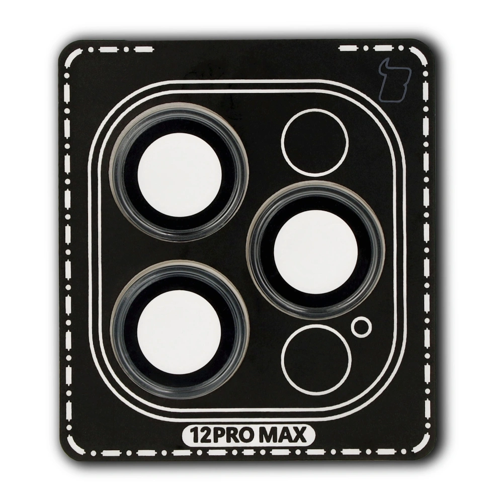 Hurtownia GSM - Szkło na aparat z aplikatorem Bizon Glass Snap Lens do Apple iPhone 12 Pro Max szara ramka - BIZ8695 - {ean13} - Hurt