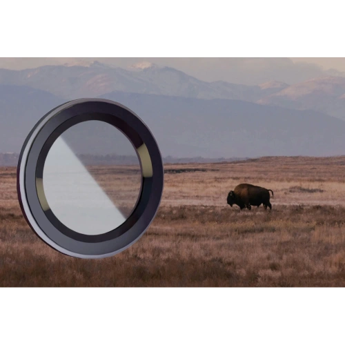 Szkło na aparat z aplikatorem Bizon Glass Snap Lens do Apple iPhone 12 Pro Max szara ramka