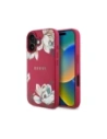 Guess Geprägtes Blumendruckmuster MagSafe Apple iPhone 16 fuchsia