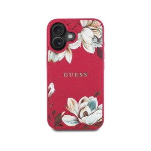 Wholesale Guess Grained Printed Flower Pattern MagSafe Apple iPhone 16 fuchsia - GUE4421 - {ean13} - Hurt