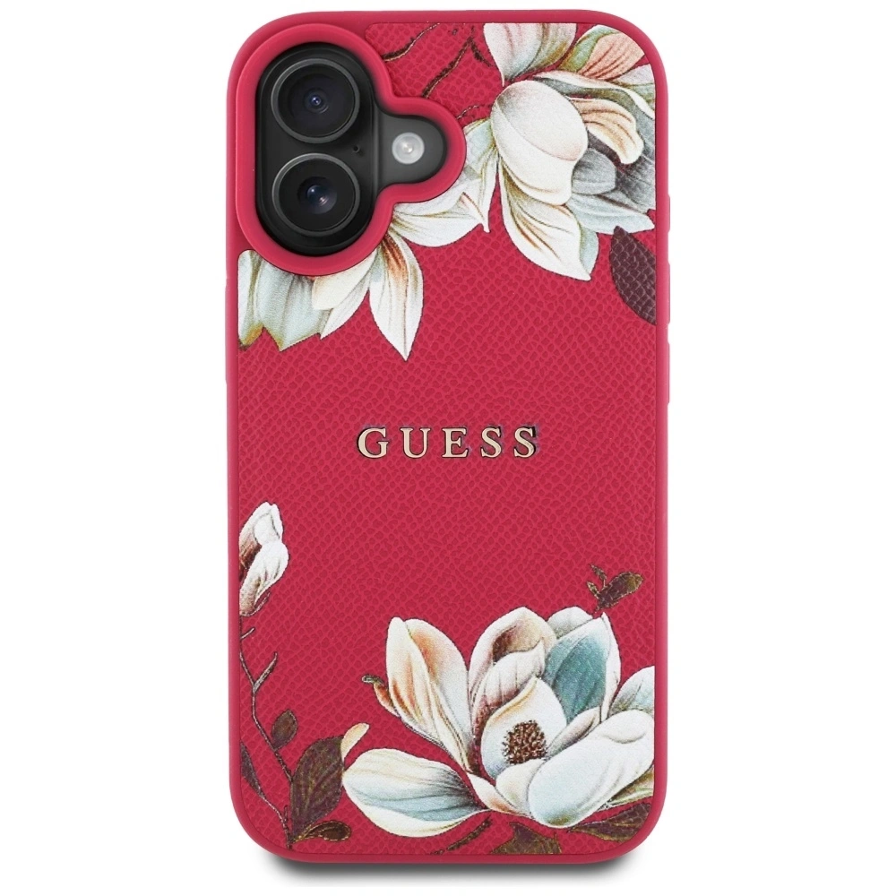 Hurtownia GSM - Guess Geprägtes Blumendruckmuster MagSafe Apple iPhone 16 fuchsia - GUE4421 - {ean13} - Hurt