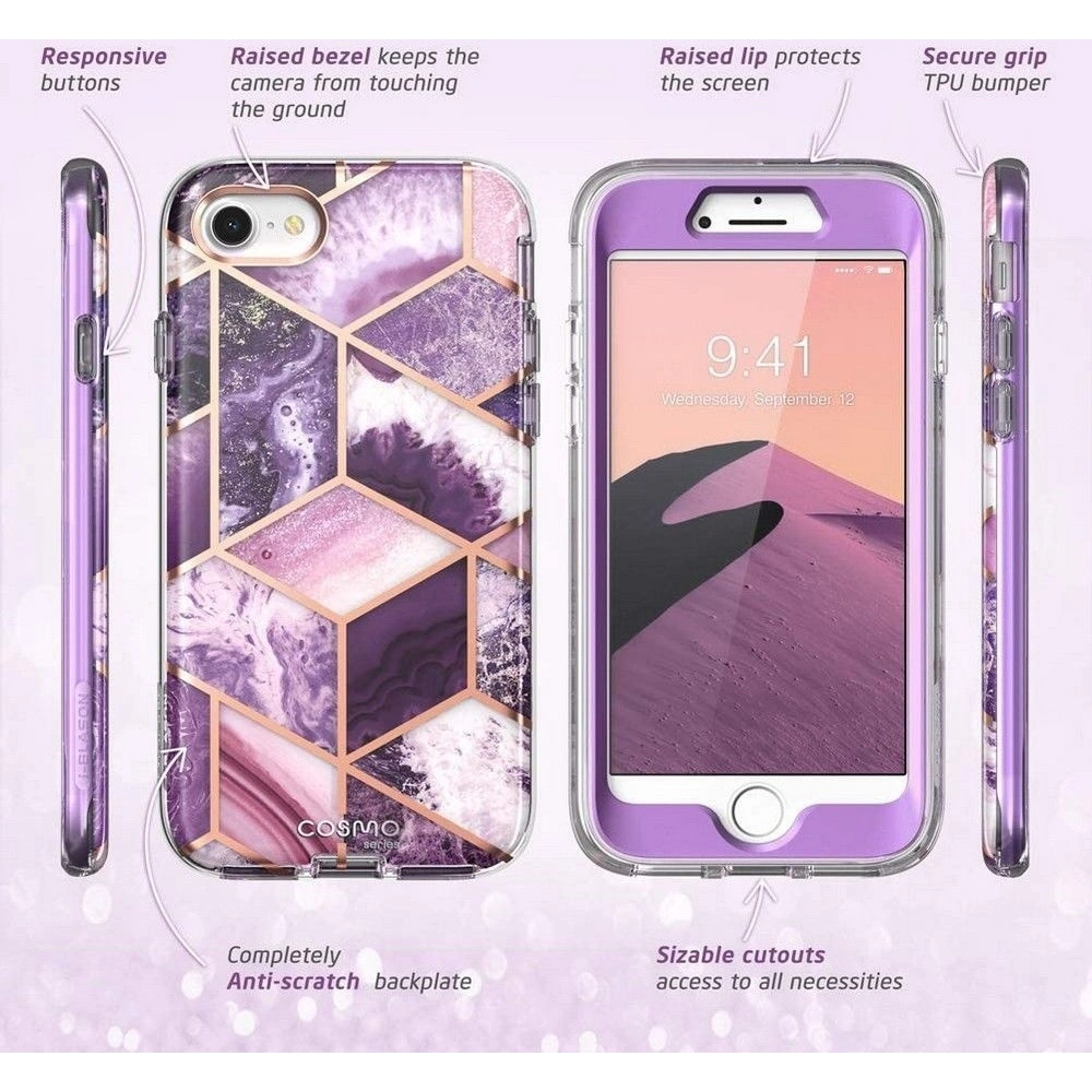 Hurtownia GSM - Etui Supcase Cosmo Apple iPhone SE 2022/SE 2020/8/7 fialové - SPC111PRP - {ean13} - Hurt