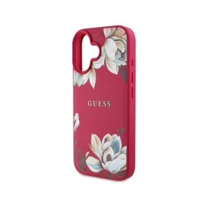Wholesale Guess Grained Printed Flower Pattern MagSafe Apple iPhone 16 fuchsia - GUE4421 - {ean13} - Hurt