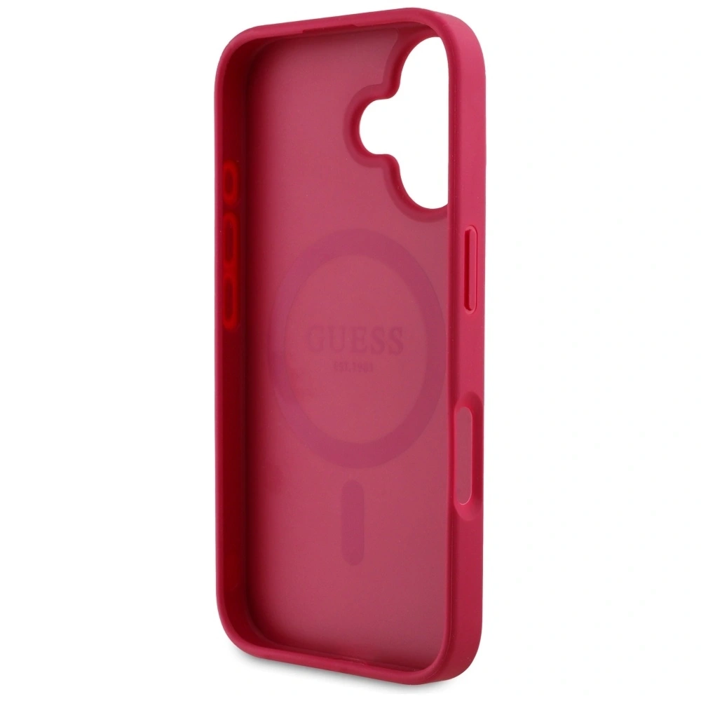 Hurtownia GSM - Guess Geprägtes Blumendruckmuster MagSafe Apple iPhone 16 fuchsia - GUE4421 - {ean13} - Hurt